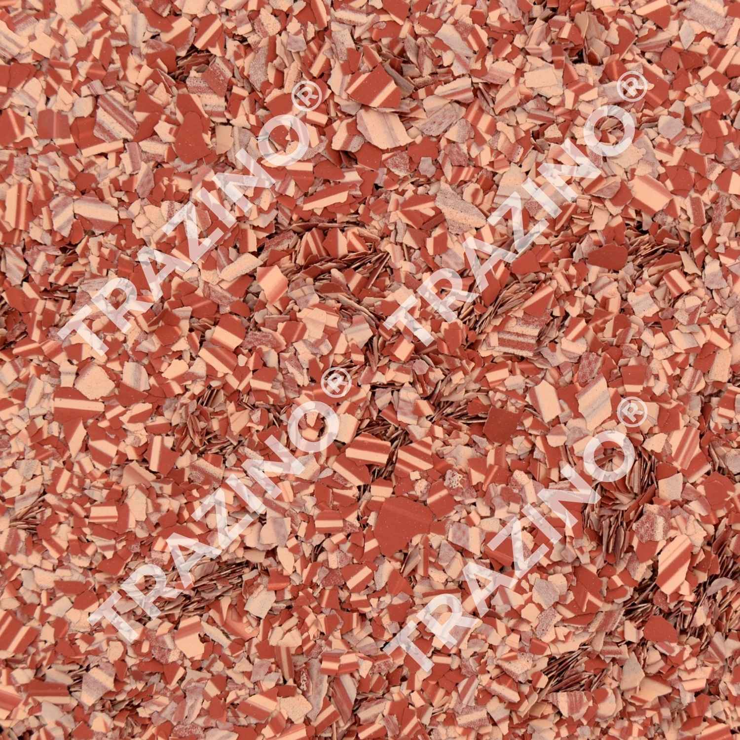 Trazino® Farbchips in zweifarbig Ziegelrot zum Einstreuen für Beschichtungen Trazino® Farbchips in zweifarbig Ziegelrot zum Einstreuen für Beschichtungen